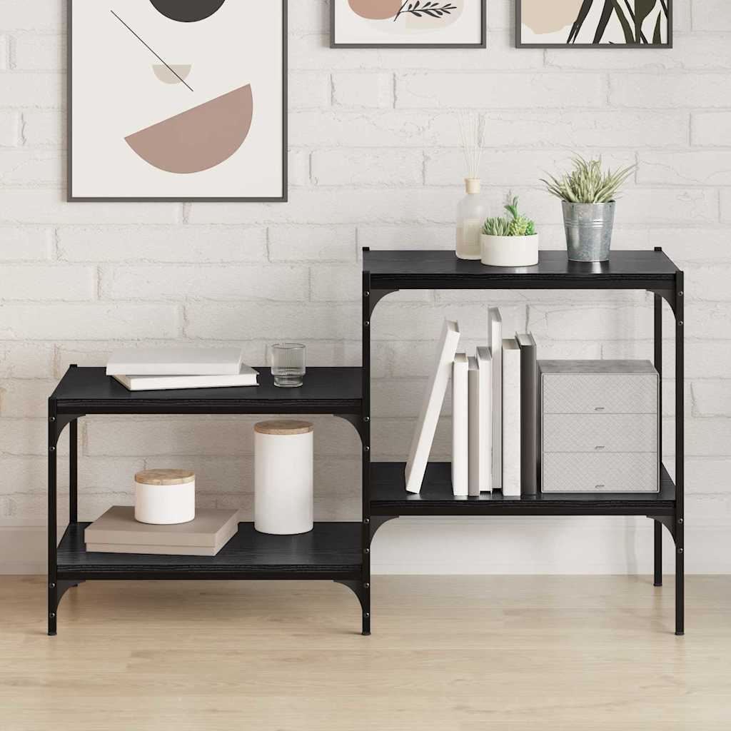 Knygų lentyna 4 pcs Juoda 60 x 40 x 1.5 cm Apdirbta mediena