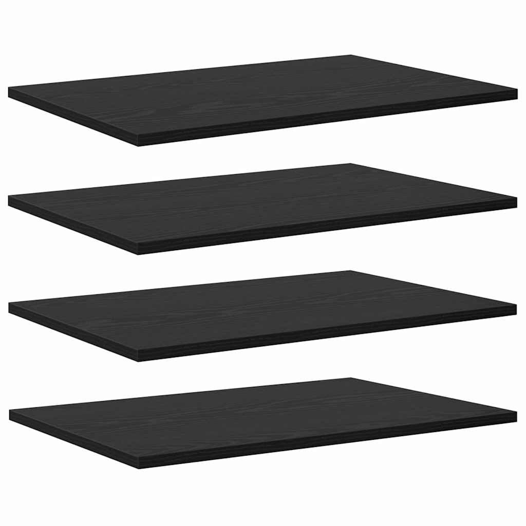 Knygų lentyna 4 pcs Juoda 60 x 40 x 1.5 cm Apdirbta mediena