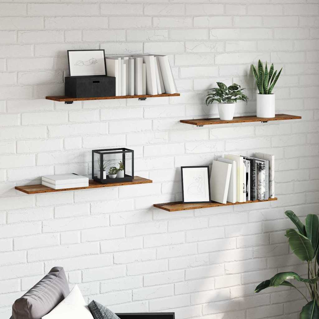 Knygų lentyna 3 aukštų 4 vnt. 80 x 20 x 1,5 cm Apdirbta mediena