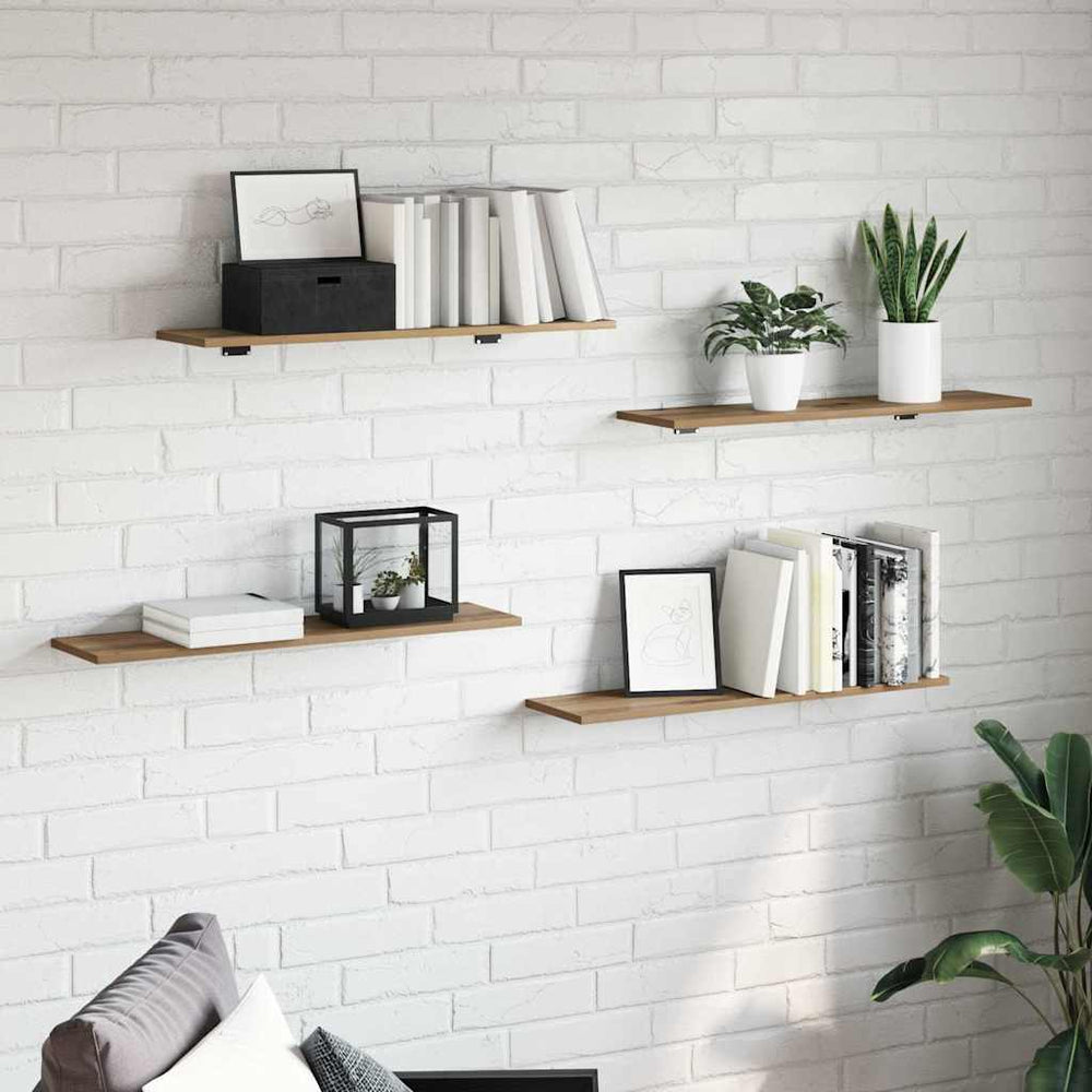Knygų lentyna 4 pcs Ruda 80 x 20 x 1,5 cm Apdirbta mediena