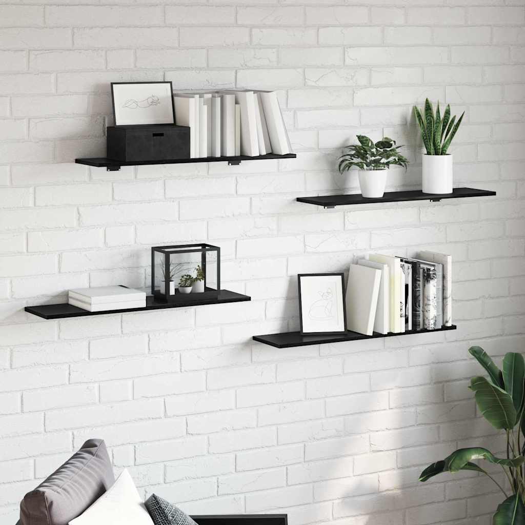 Knygų lentyna 3 aukštų 4 vnt. 80 x 20 x 1,5 cm Apdirbta mediena