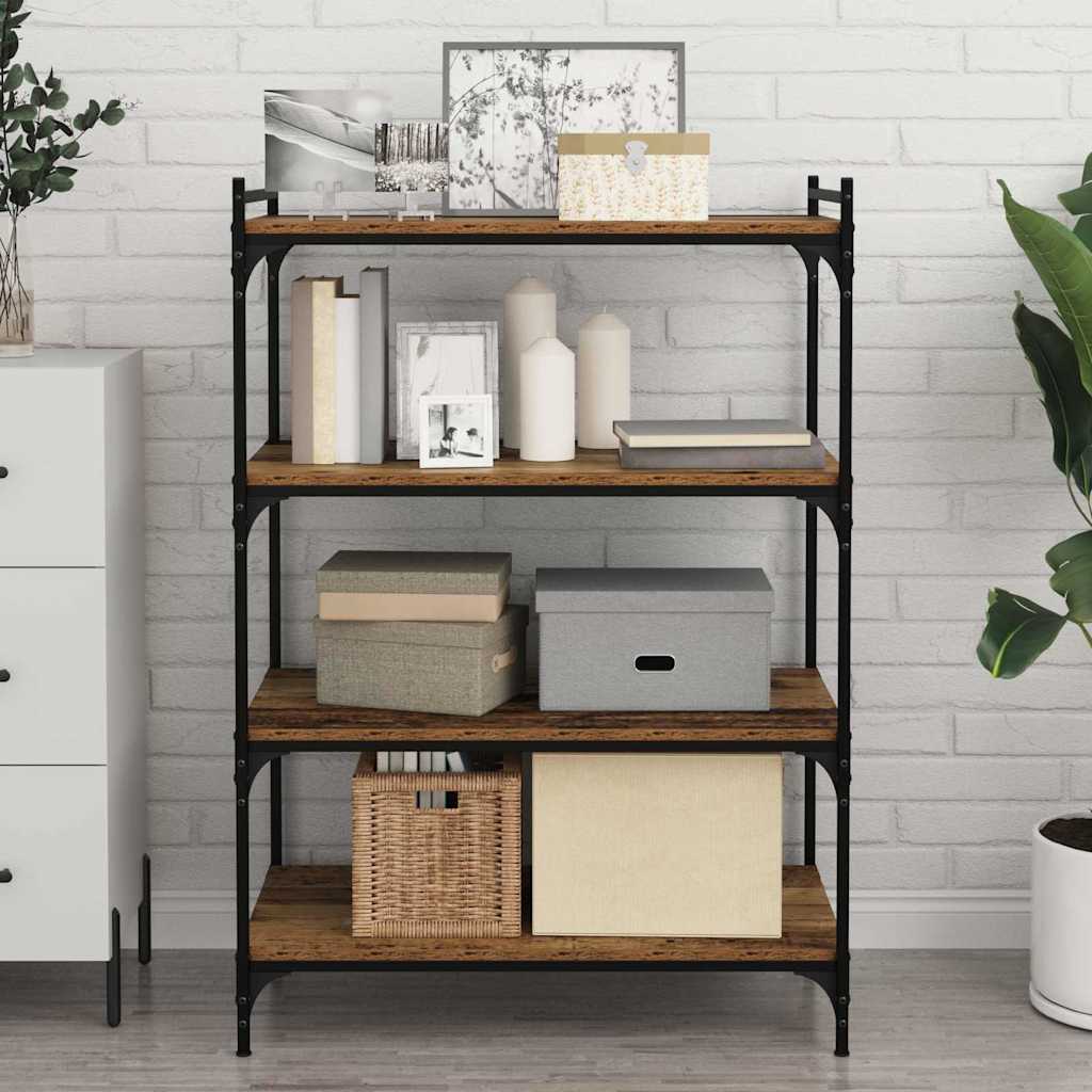 Bookcase 4 pcs Brown 80 x 40 x 1.5 cm Engineered Wood