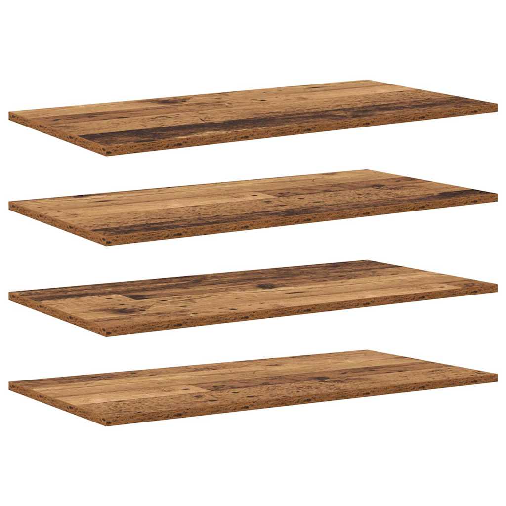 Bookcase 4 pcs Brown 80 x 40 x 1.5 cm Engineered Wood