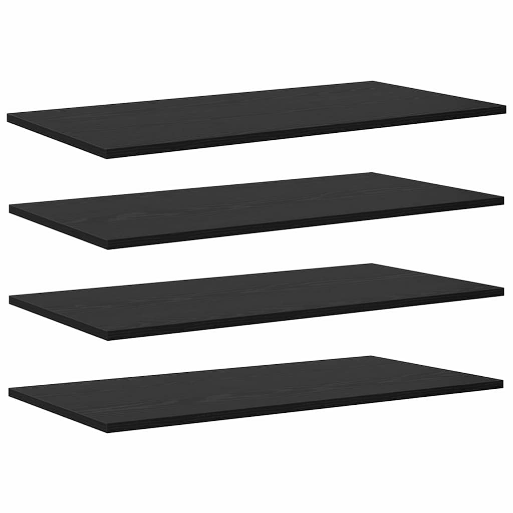 Knygų lentyna 4 pcs Juodas 80 x 40 x 1,5 cm Apdirbta mediena