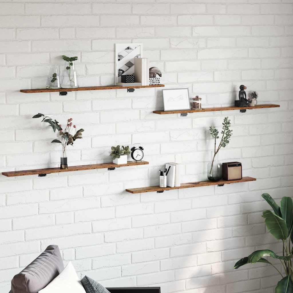 Book shelf 4 pcs Brown 100 x 10 x 1.5 cm Engineered wood