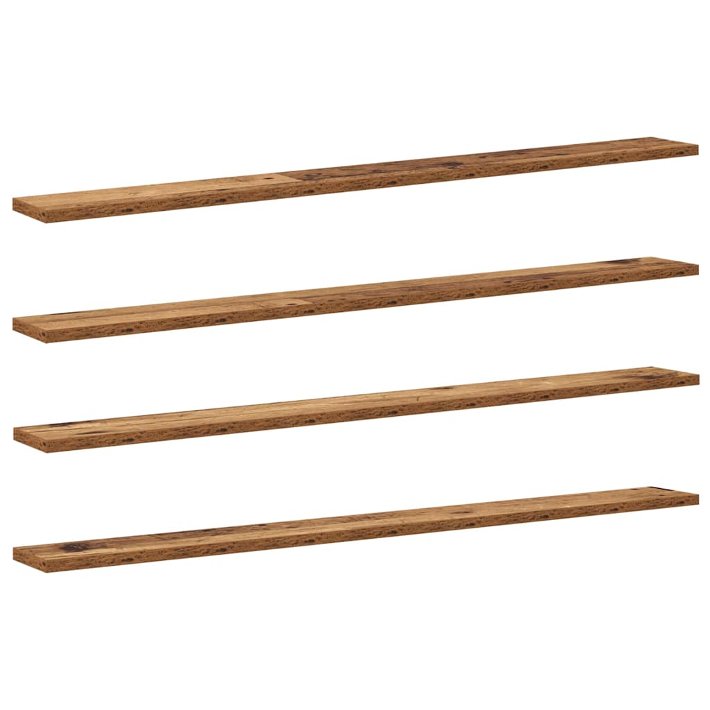 Book shelf 4 pcs Brown 100 x 10 x 1.5 cm Engineered wood