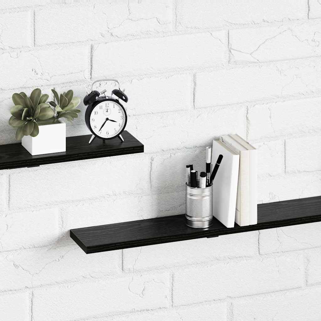 Knygų lentyna 4 pcs Juodas 100 x 10 x 1,5 cm Apdirbta mediena