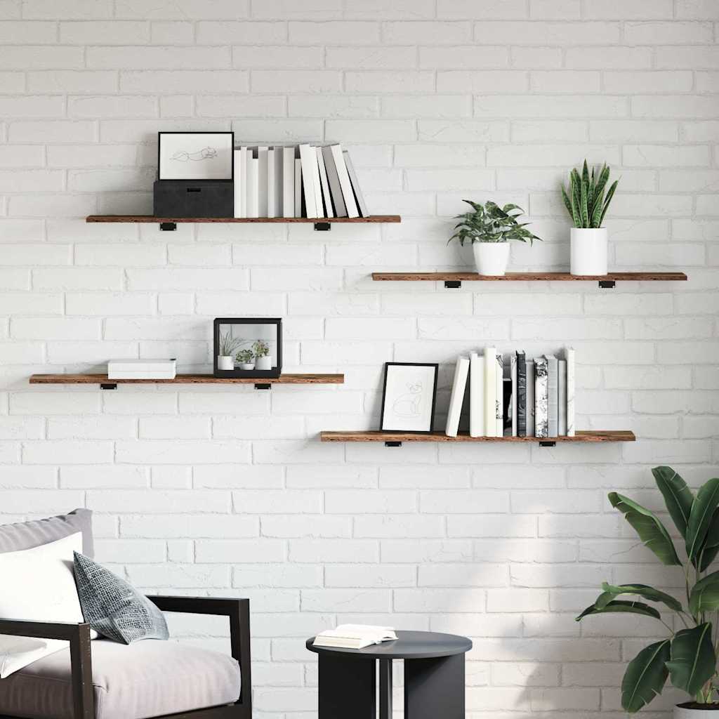 Knygų lentyna 4 pcs Ruda 100 x 20 x 1,5 cm Apdirbta mediena