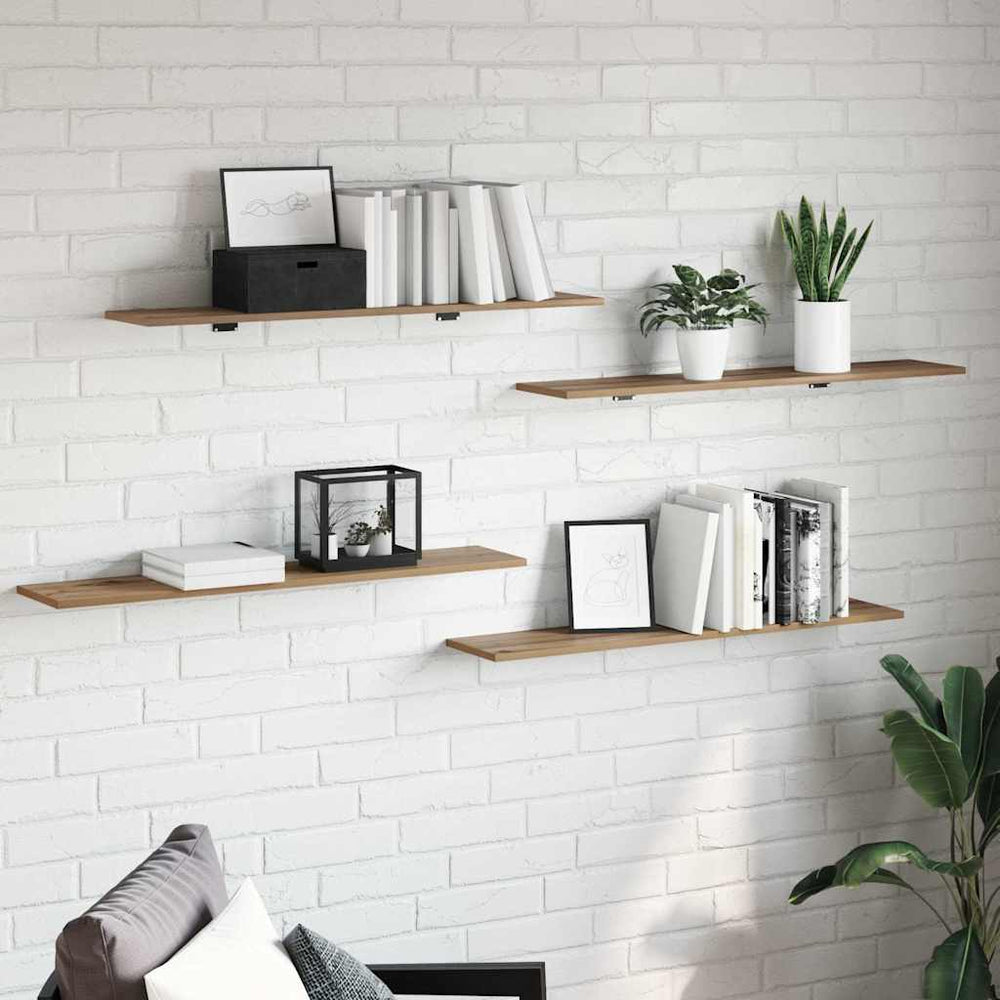 Knygų lentyna 4 pcs Ruda 100 x 20 x 1,5 cm Apdirbta mediena