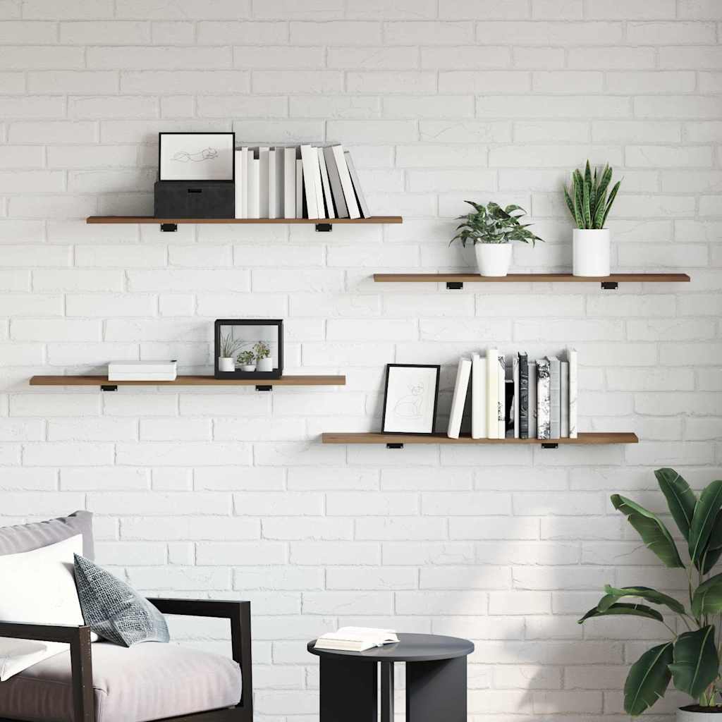 Knygų lentyna 4 pcs Ruda 100 x 20 x 1,5 cm Apdirbta mediena