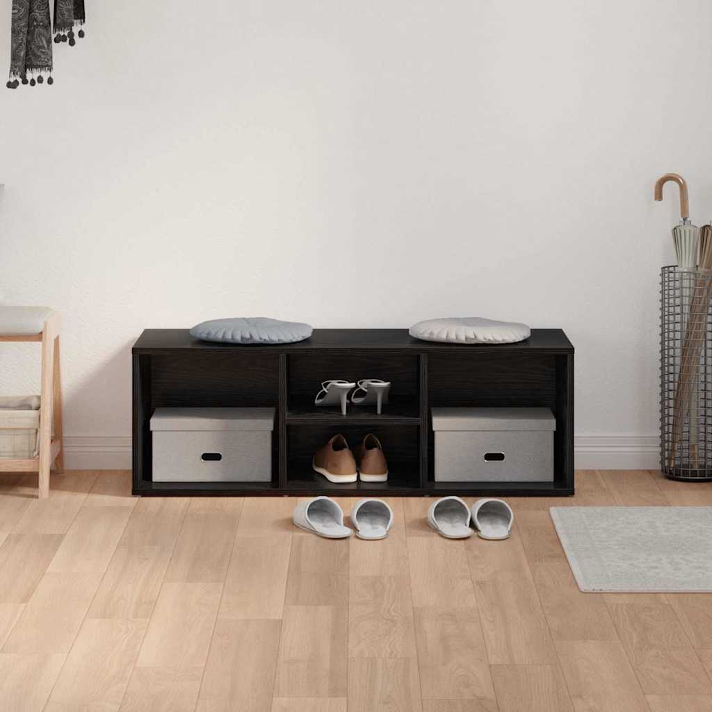 Shoe Bench Black Oak 102 x 35 x 35 cm Engineered Wood