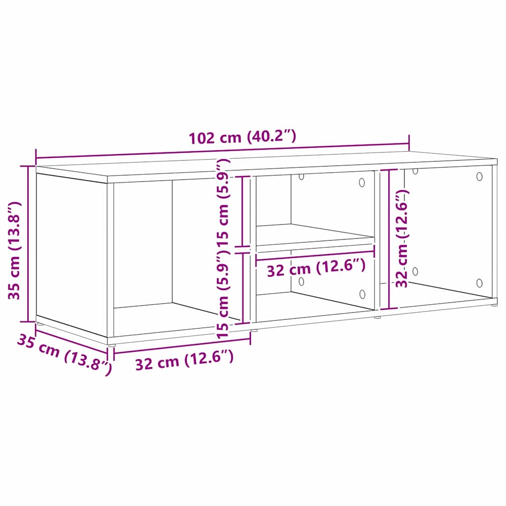 Apavu sols Melns ozols 102 x 35 x 35 cm Apstrādāta koksne