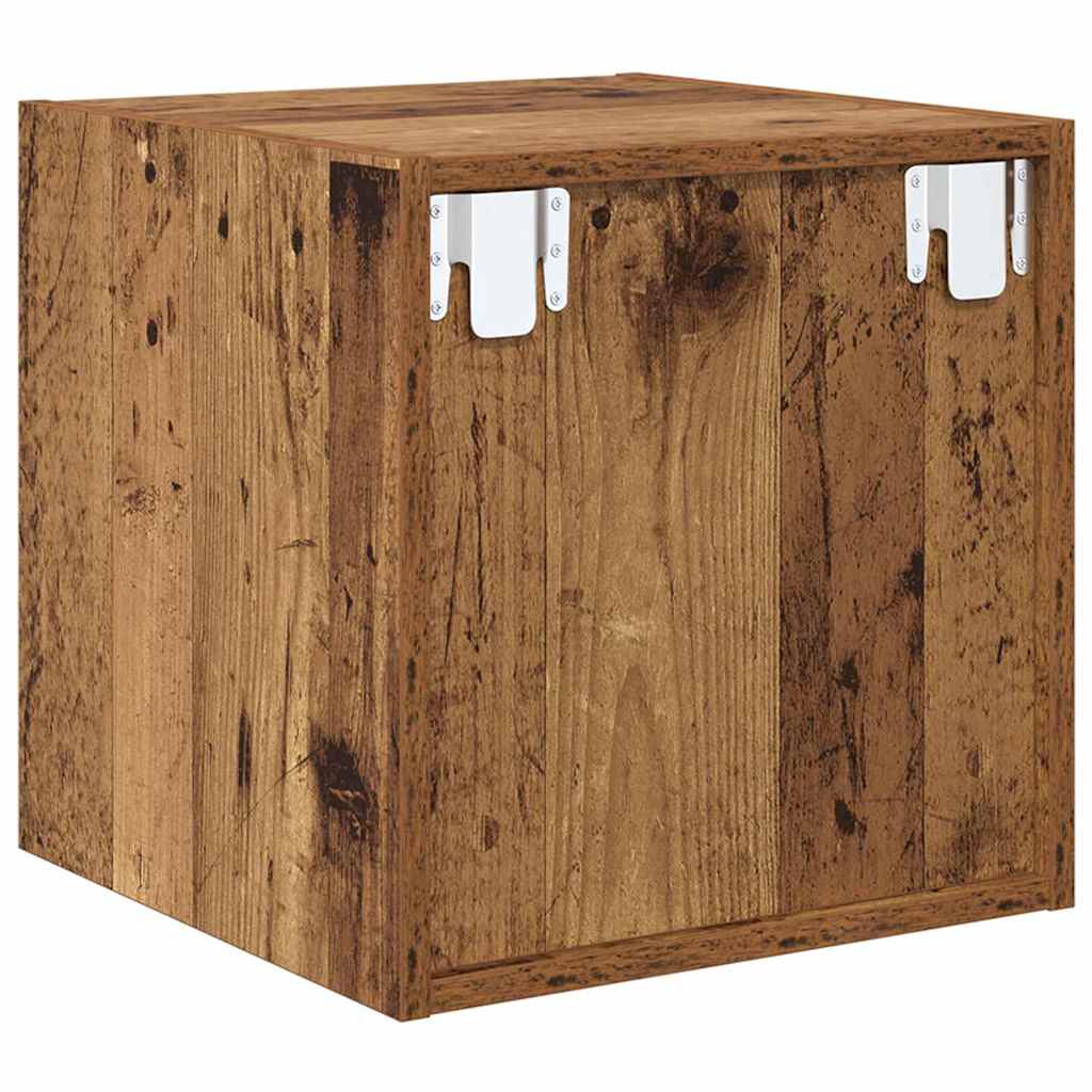 Sieninė spintelė su lentyna 2 pcs Senas medis 37 x 37 x 37 cm