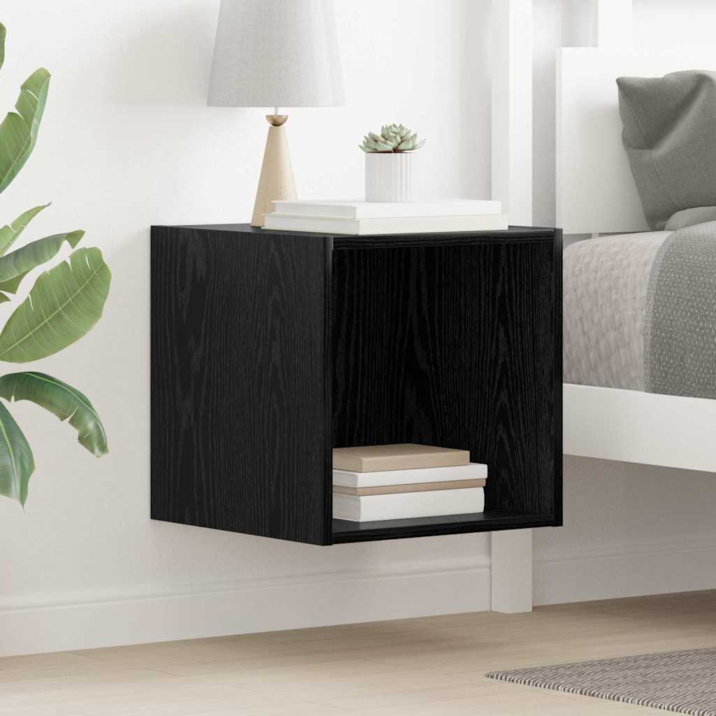 Wall cabinet black oak 37 x 37 x 37 cm Engineered wood