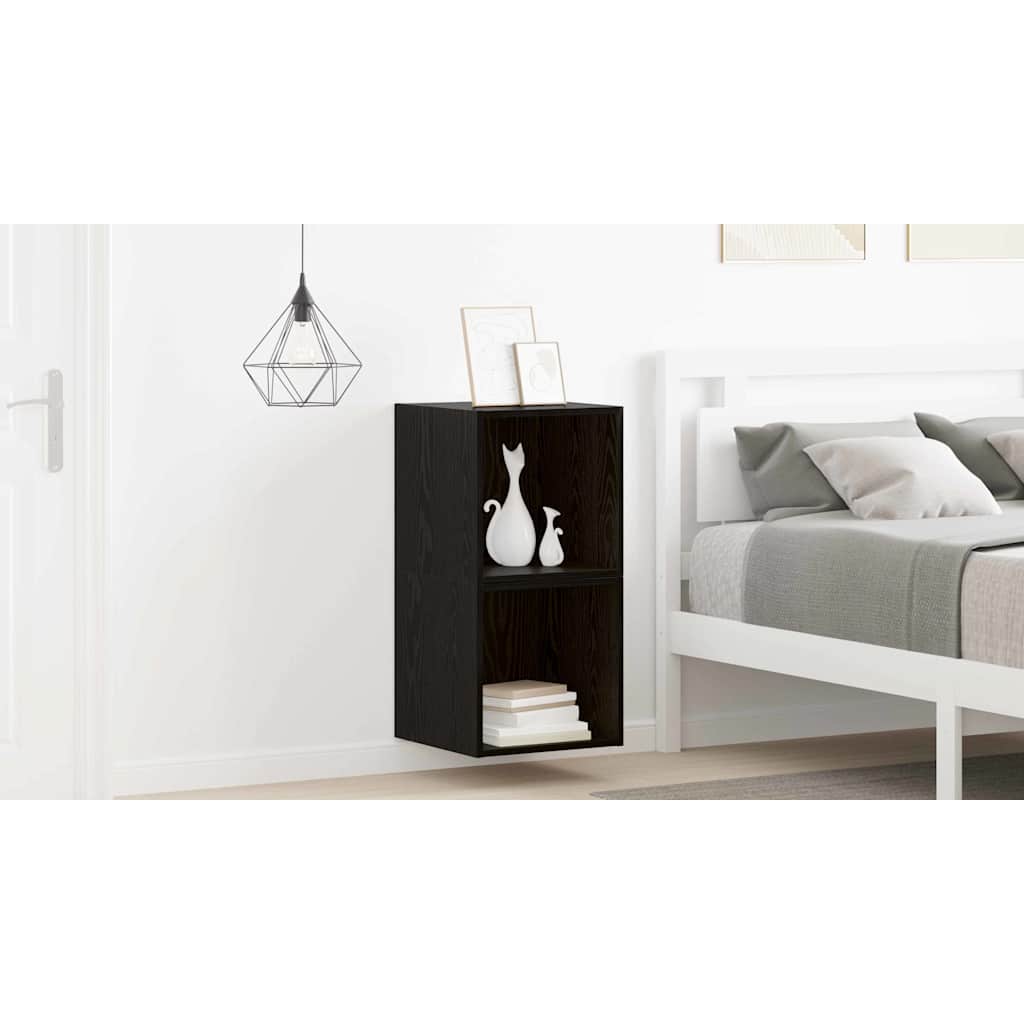 Wall cabinet 2 pcs Black oak 37 x 37 x 37 cm
