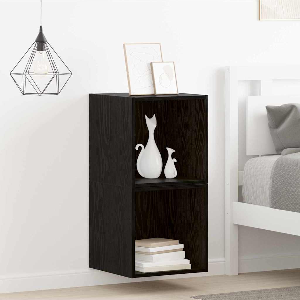 Wall cabinet 2 pcs Black oak 37 x 37 x 37 cm