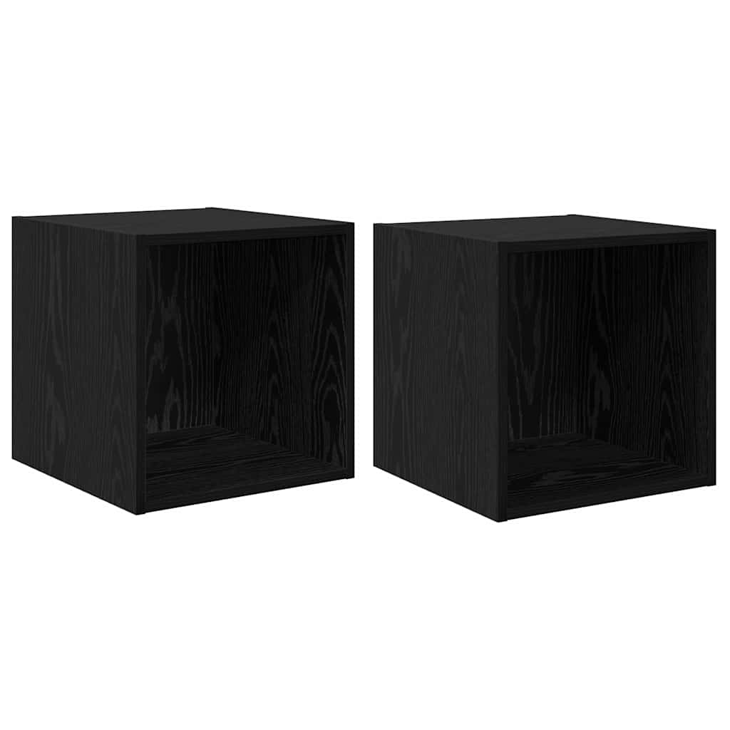 Wall cabinet 2 pcs Black oak 37 x 37 x 37 cm