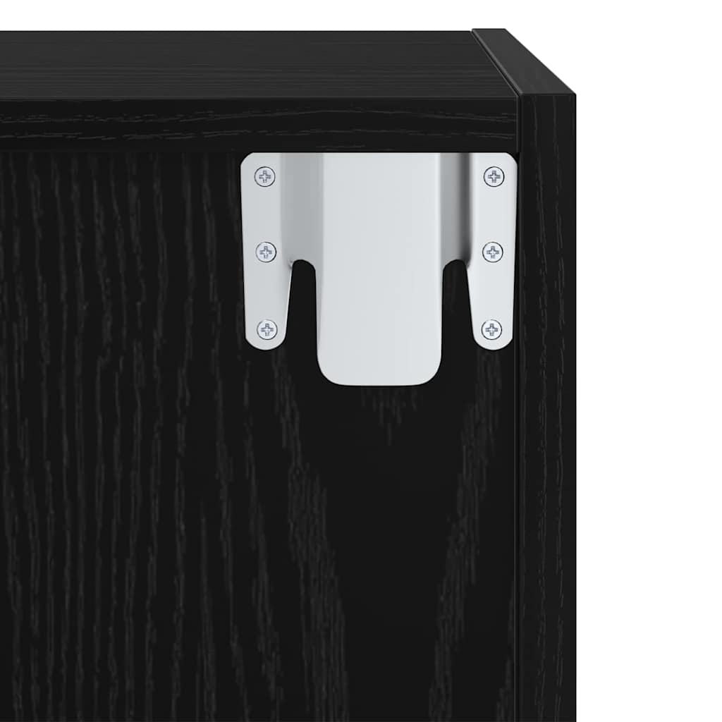 TV cabinet black oak 37 x 37 x 72 cm Engineered wood