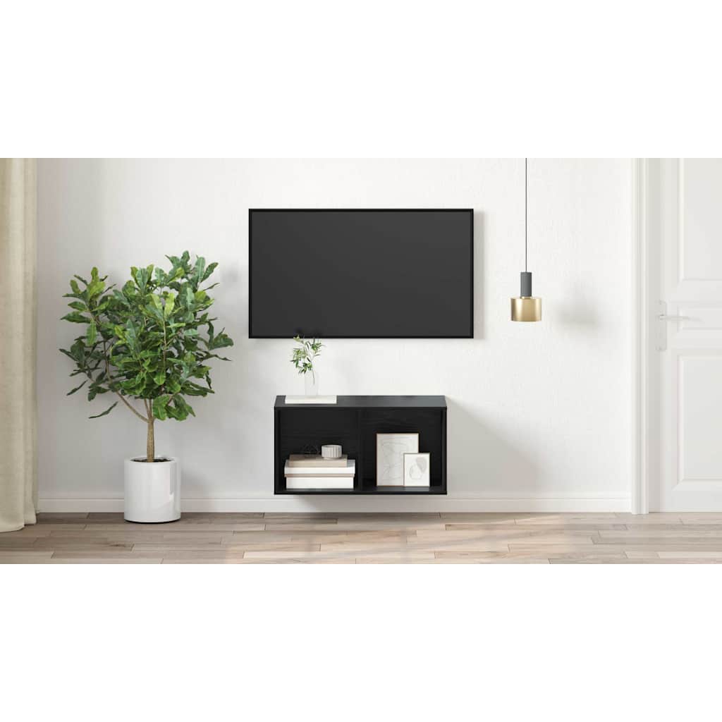 TV spinta juoda ąžuolo 37 x 37 x 72 cm Apdirbta mediena