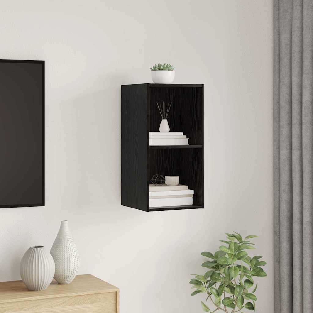 TV cabinet black oak 37 x 37 x 72 cm Engineered wood