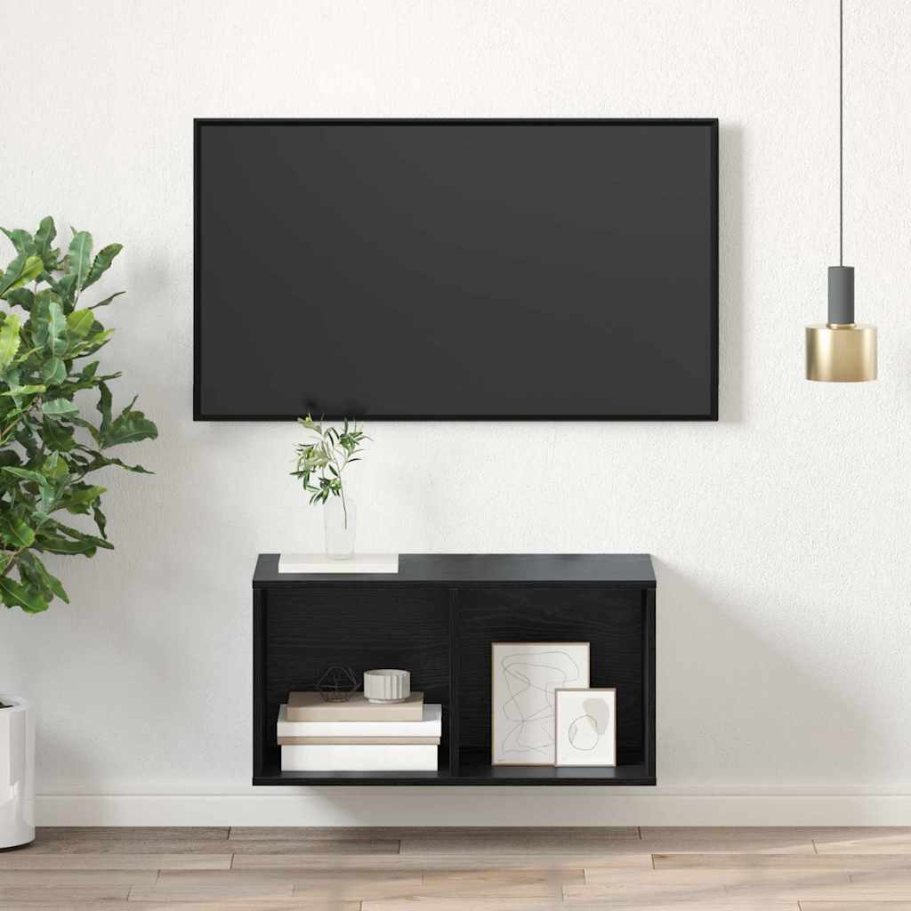 TV cabinet black oak 37 x 37 x 72 cm Engineered wood