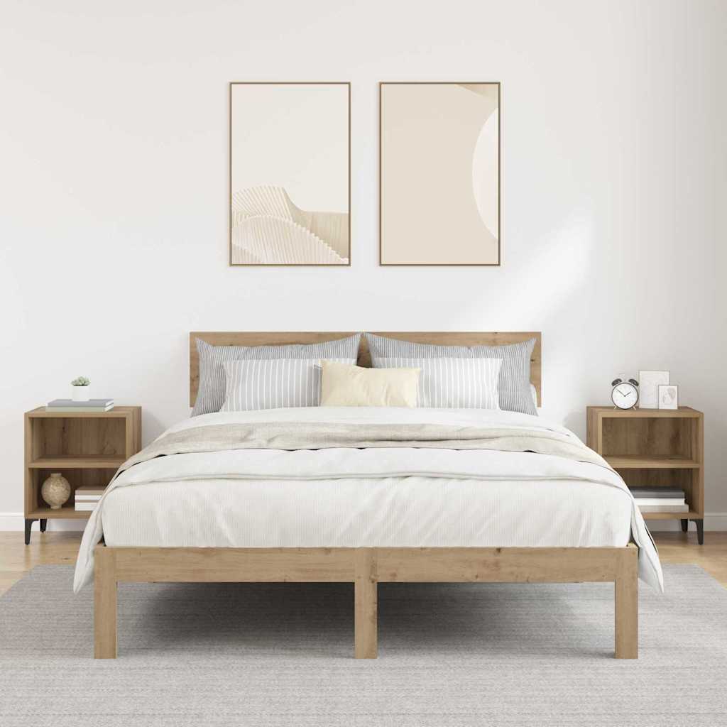 Šalia lovos spintelė 2 pcs artisano ąžuolo 40 x 30 x 50 cm