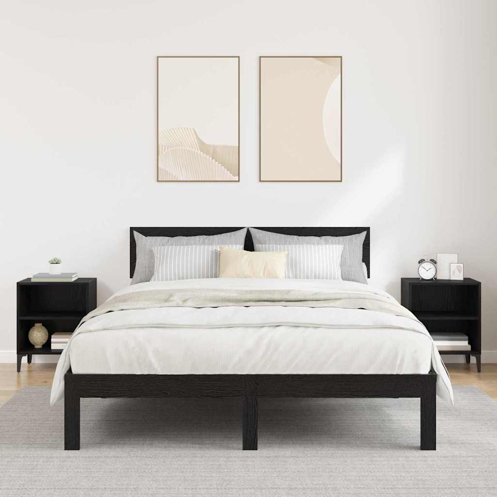 Bedside tables 2 pcs black oak 40 x 30 x 50 cm