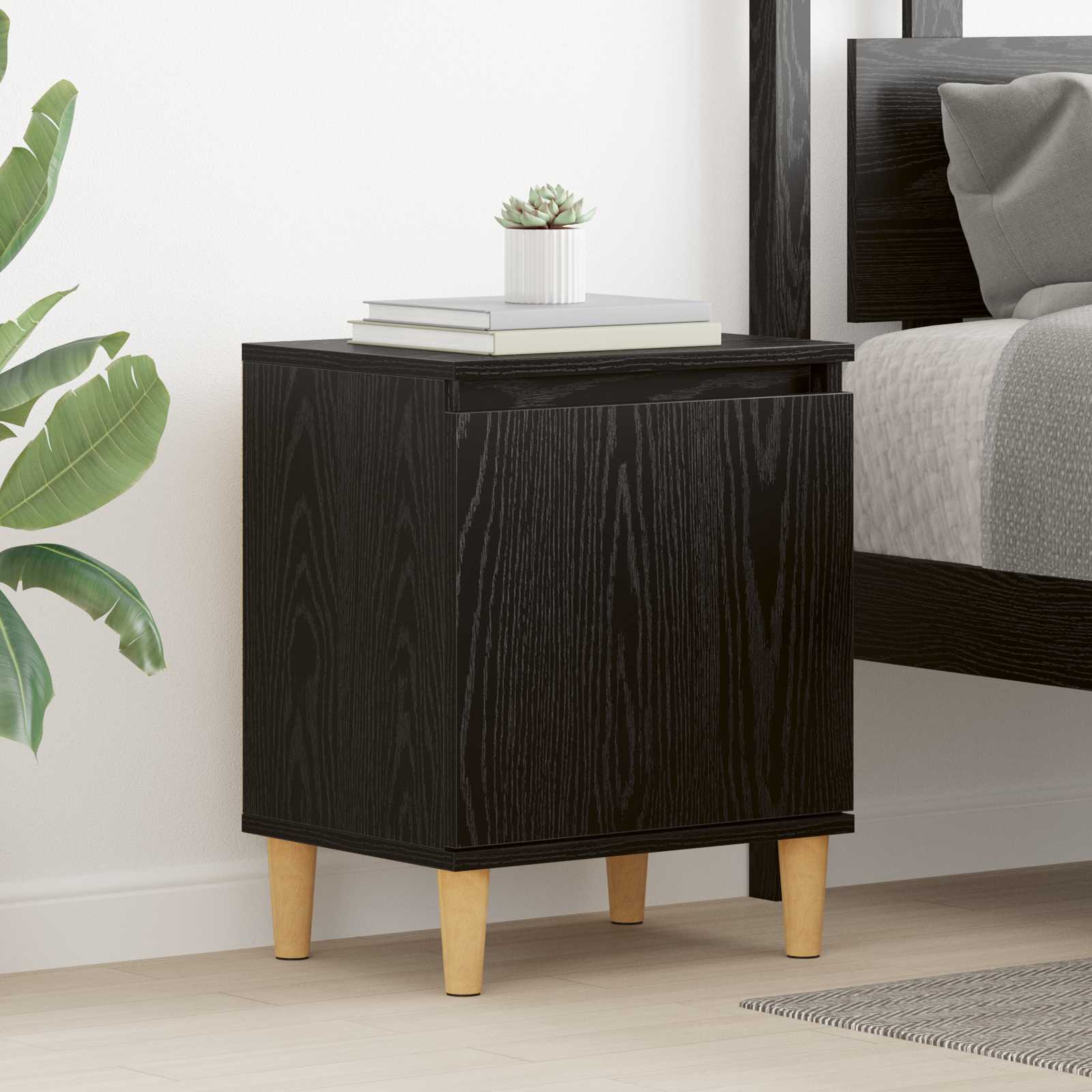 Bedside cabinet black oak 40 x 30 x 50 cm