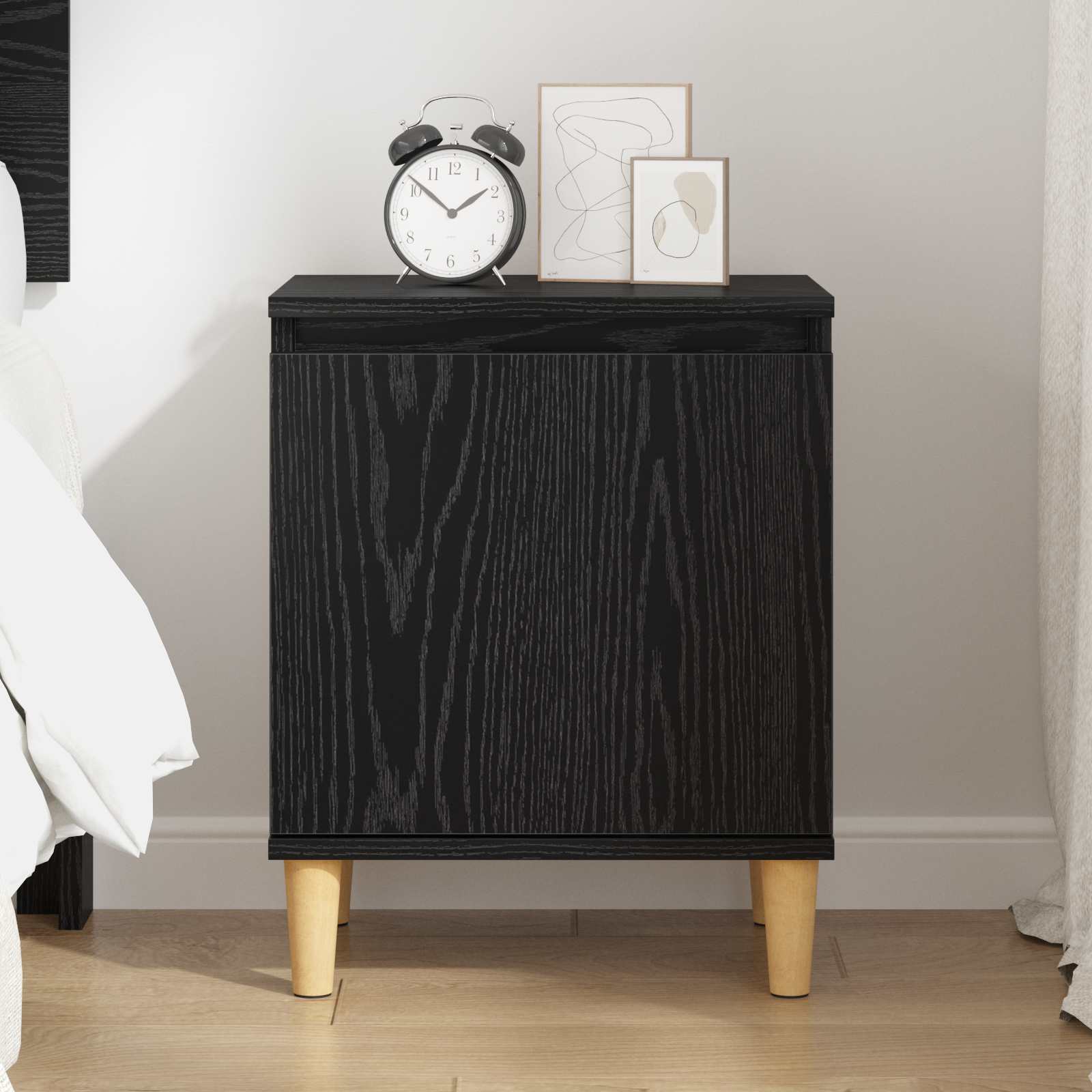 Bedside cabinet black oak 40 x 30 x 50 cm