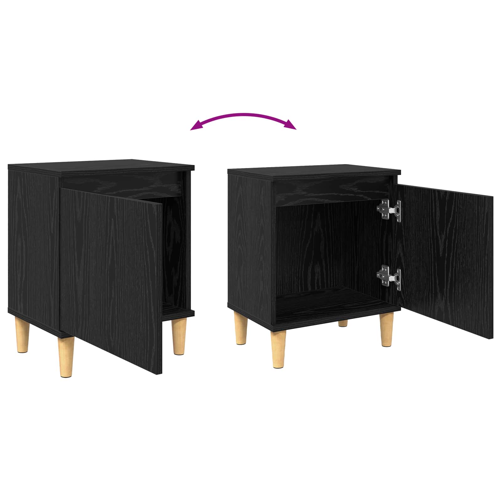 Bedside cabinet black oak 40 x 30 x 50 cm
