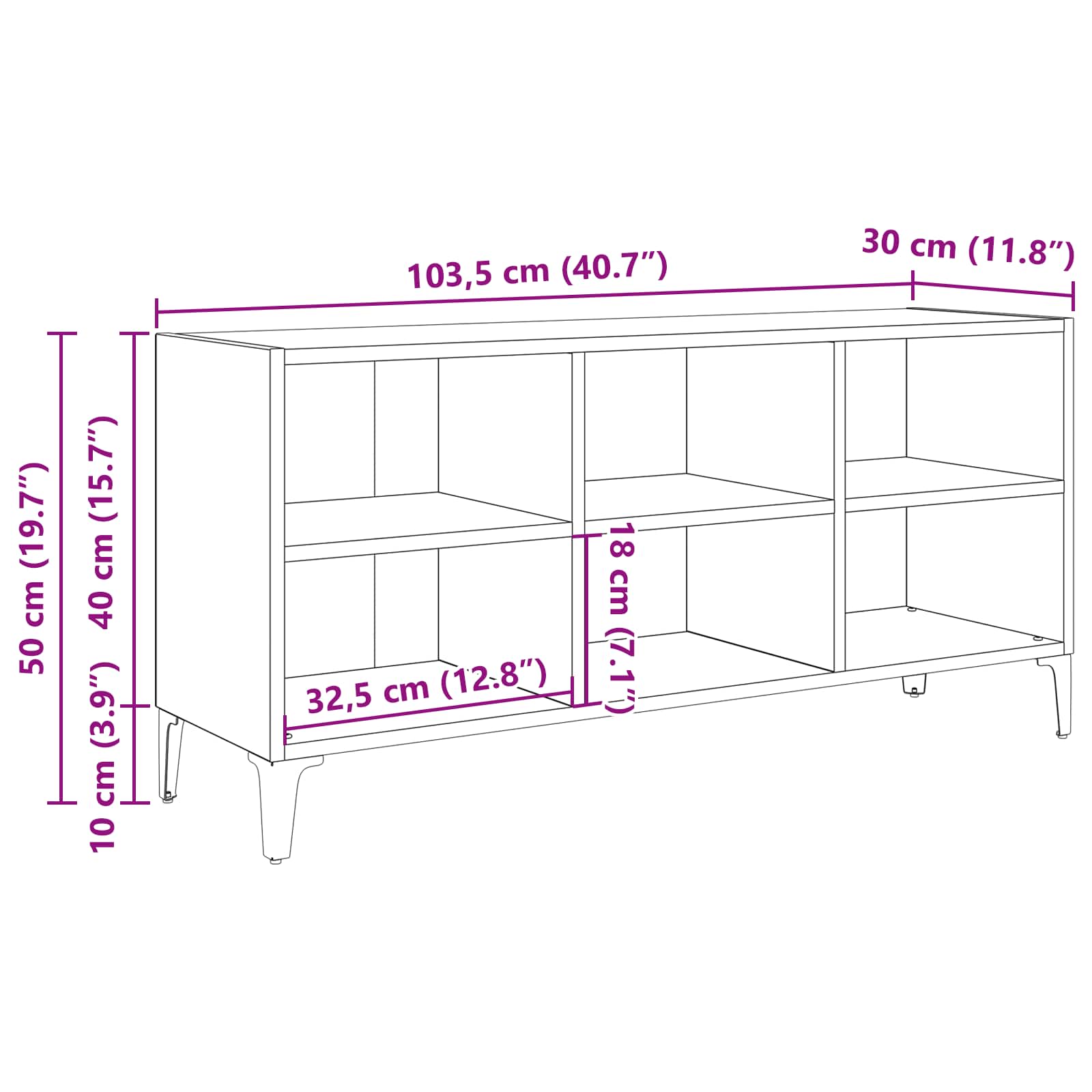 TV skapju komplekts Brūns 103,5 x 30 x 50 cm