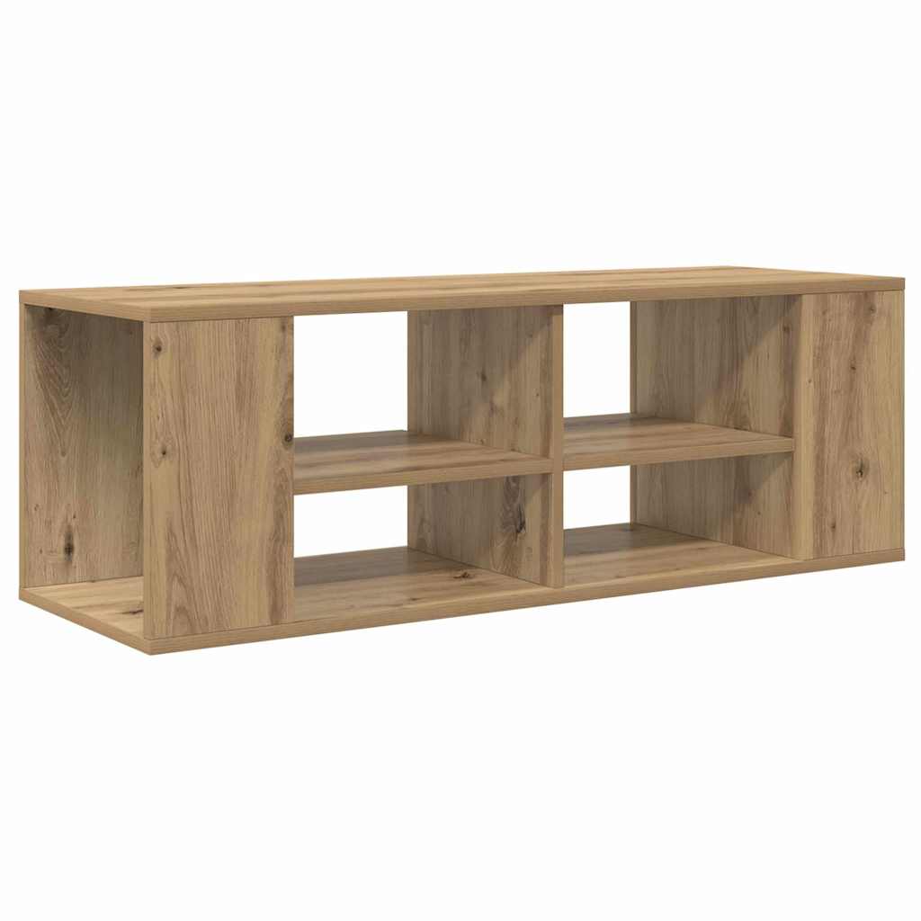 Wall-mounted TV cabinet in artisan oak