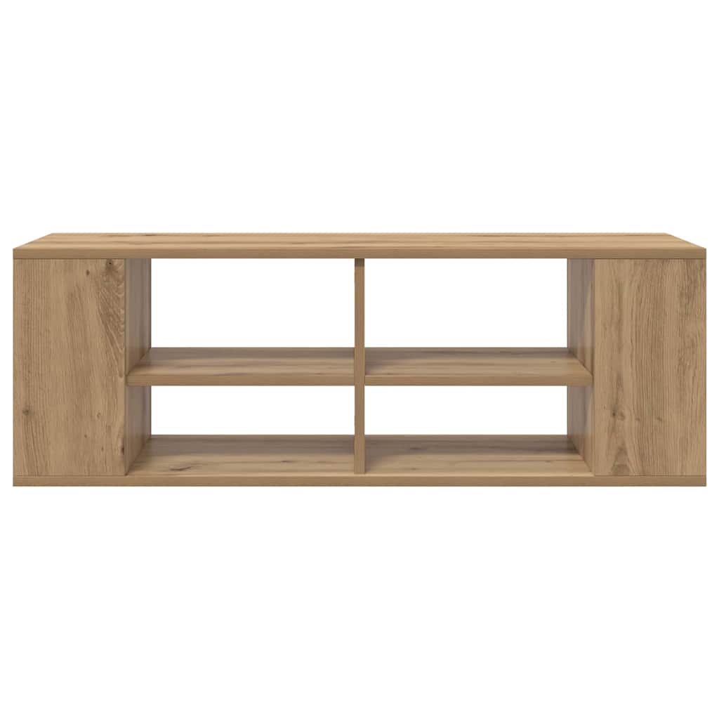 Wall-mounted TV cabinet in artisan oak
