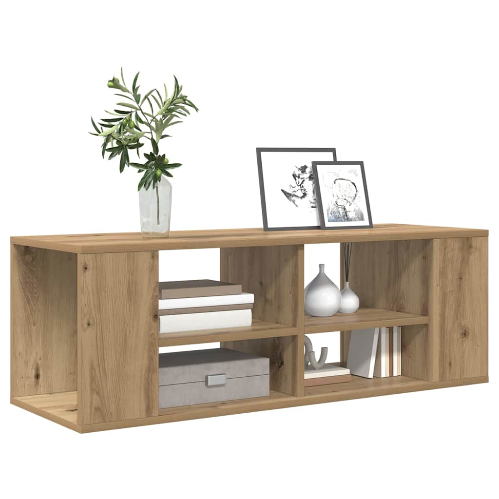 Wall-mounted TV cabinet in artisan oak
