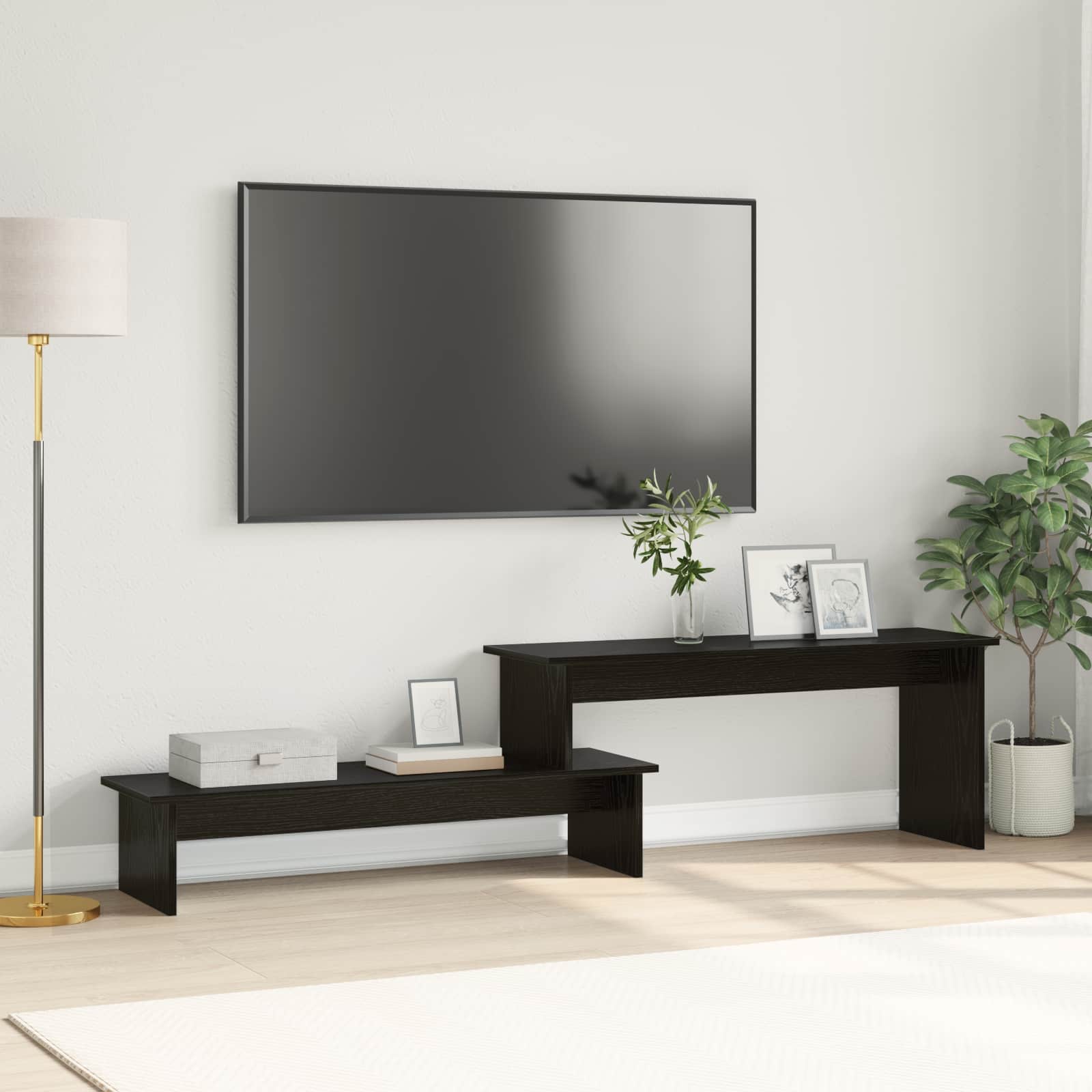 TV cabinet black oak 180 x 30 x 43 cm