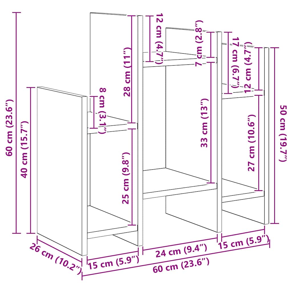 Šoninė spintelė artisano ąžuolo 60 x 26 x 60 cm