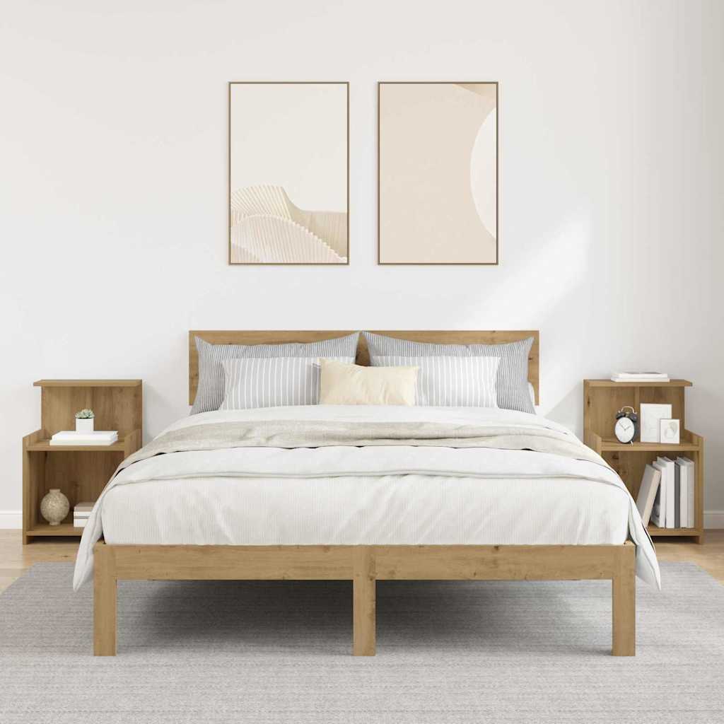 Šalia lovos spintelė 2 pcs Amatininkų ąžuolas 40 x 35 x 60 cm