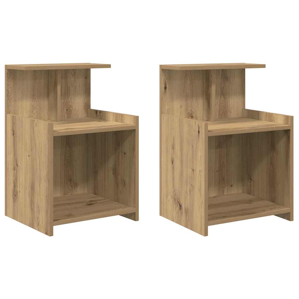 Šalia lovos spintelė 2 pcs Amatininkų ąžuolas 40 x 35 x 60 cm