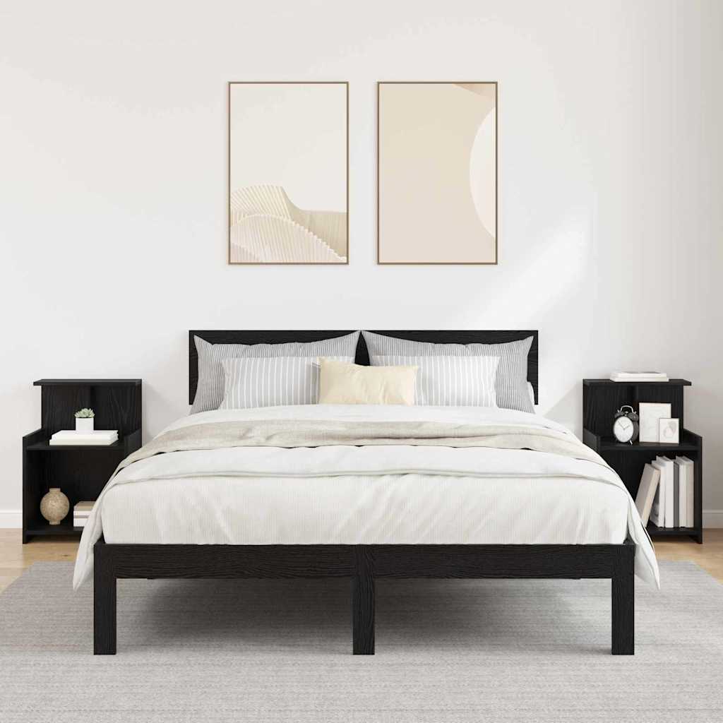 Šalia lovos spintelė 2 pcs Juodas ąžuolas 40 x 35 x 60 cm