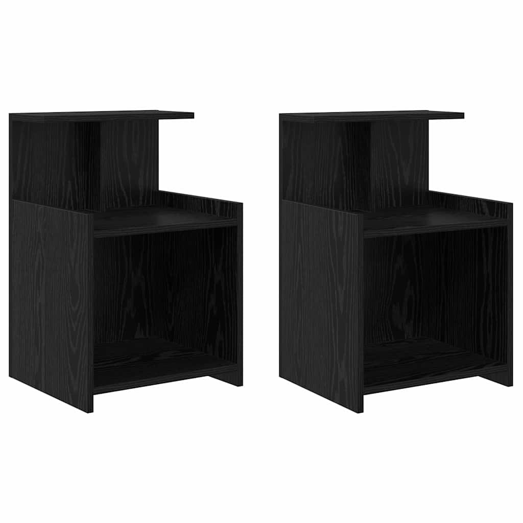 Šalia lovos spintelė 2 pcs Juodas ąžuolas 40 x 35 x 60 cm