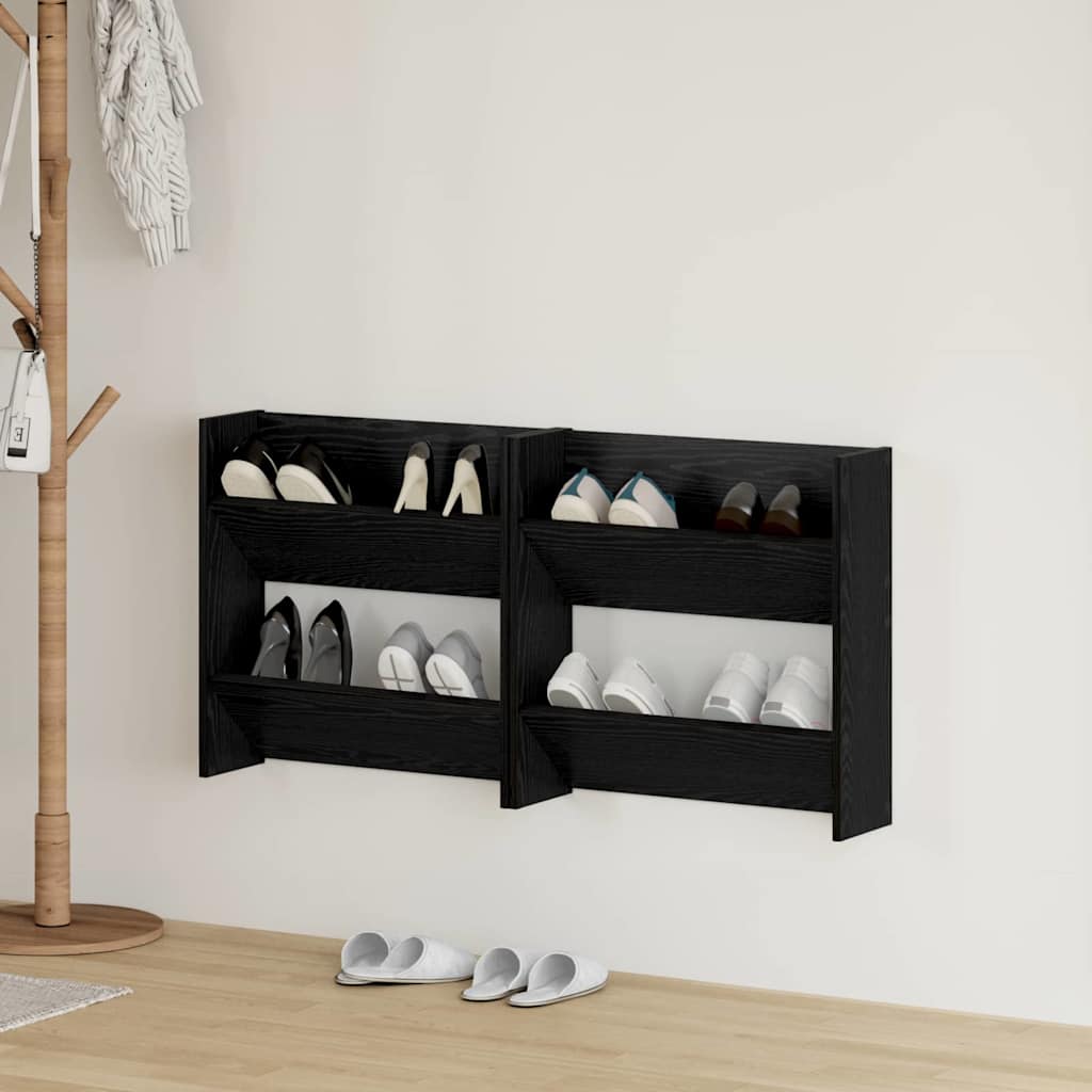 Batu skrynia su lentyna 2 pcs Juodas ąžuolas 60 x 18 x 60 cm