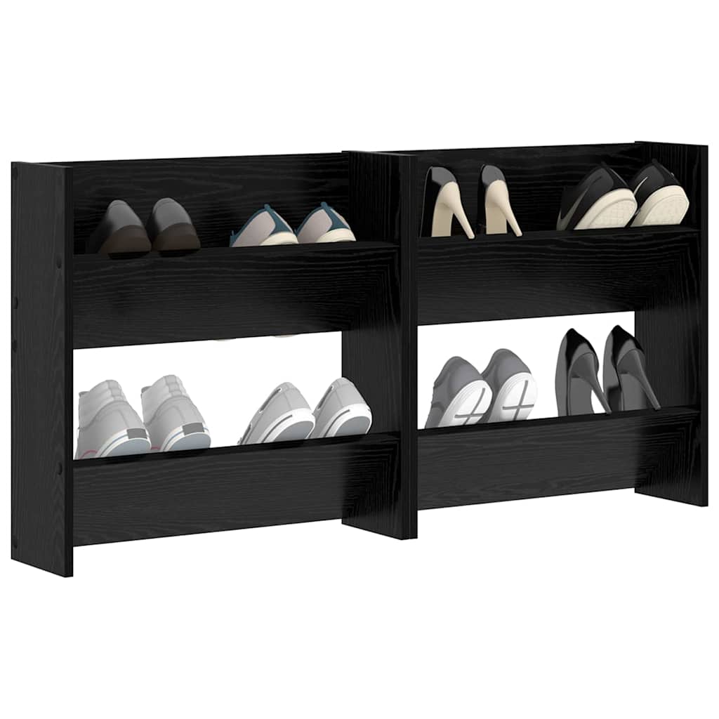 Batu skrynia su lentyna 2 pcs Juodas ąžuolas 60 x 18 x 60 cm