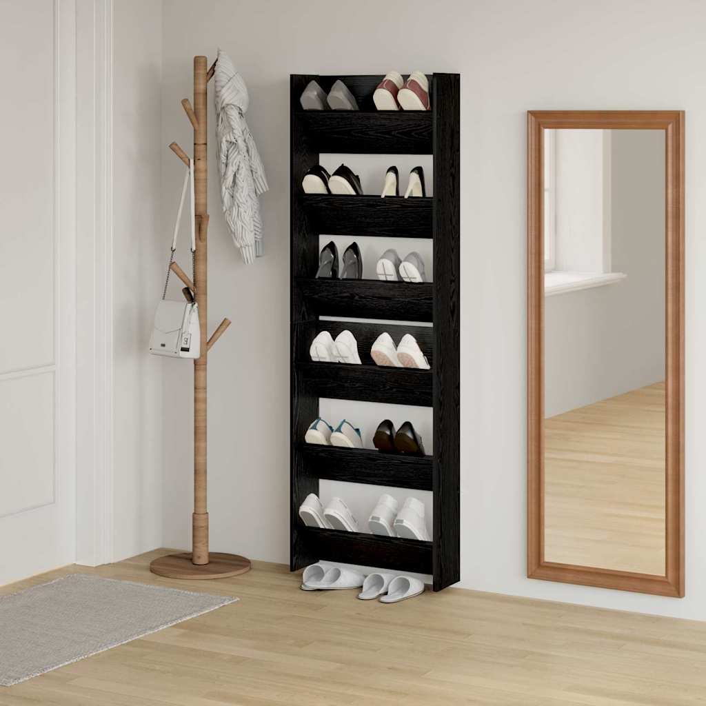 Batu skrynia su lentyna 2 pcs Juodas ąžuolas 60 x 18 x 90 cm