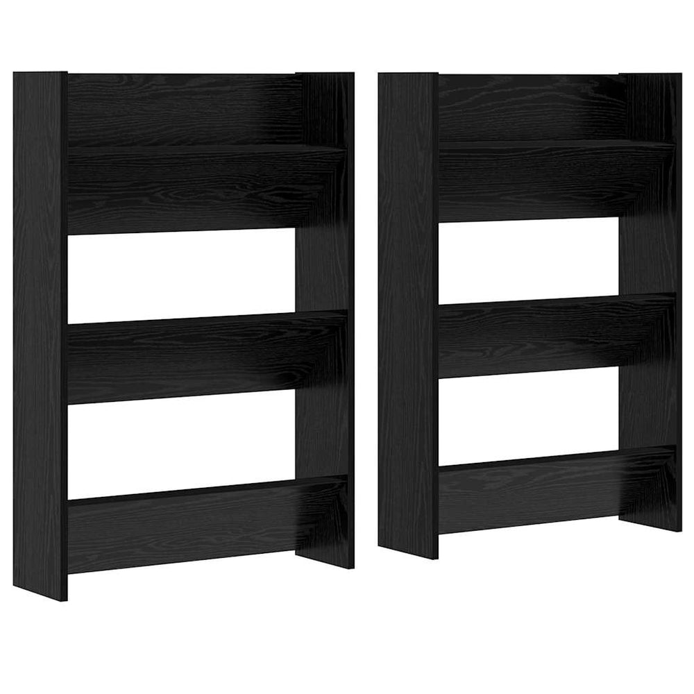 Batu skrynia su lentyna 2 pcs Juodas ąžuolas 60 x 18 x 90 cm
