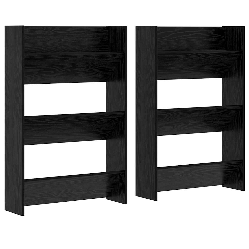Batu skrynia su lentyna 2 pcs Juodas ąžuolas 60 x 18 x 90 cm