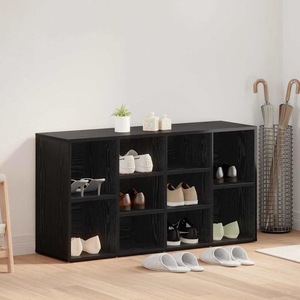 Apavu sols ar plauktu melns ozols 103 x 30 x 54,5 cm