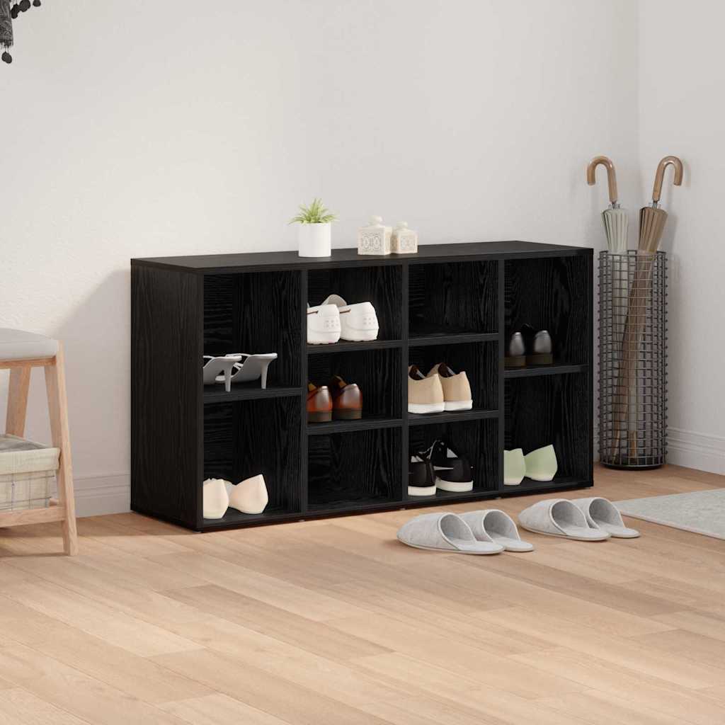 Apavu sols ar plauktu melns ozols 103 x 30 x 54,5 cm