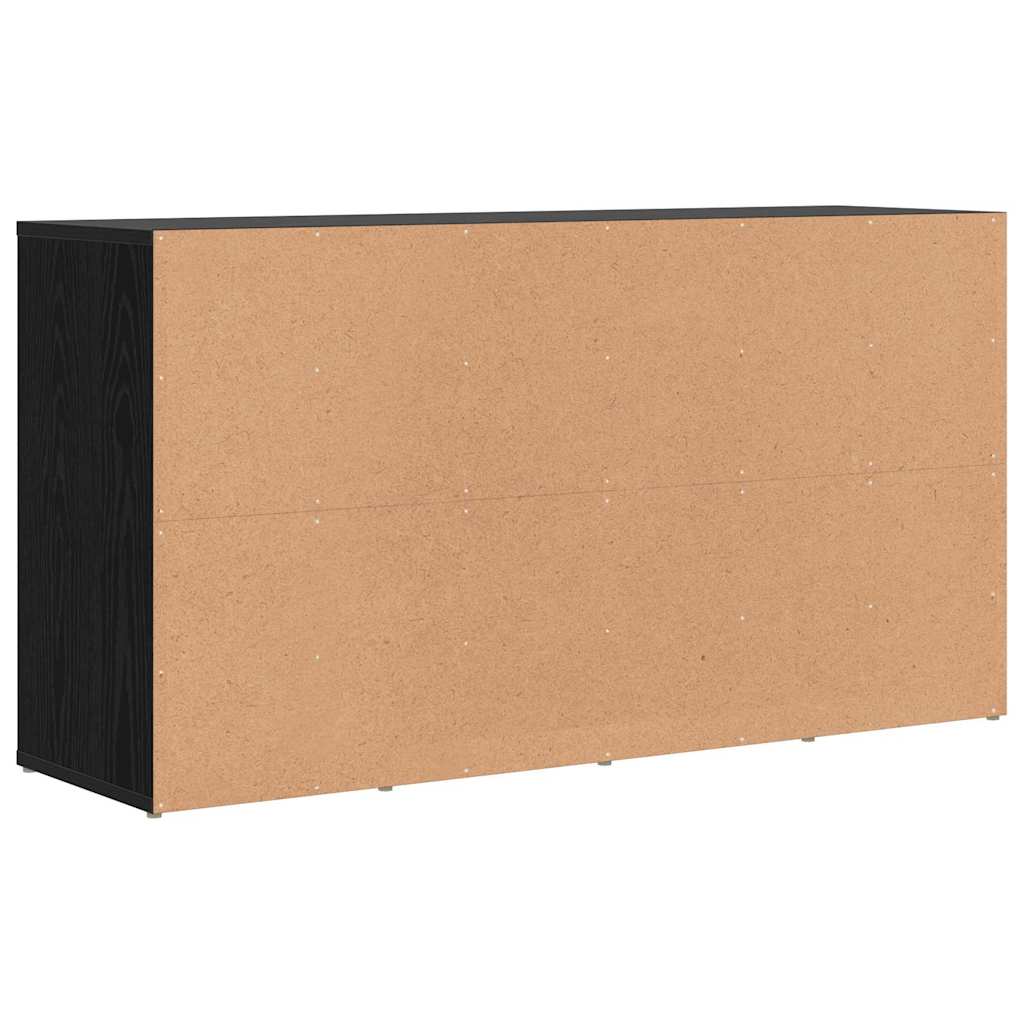 Apavu sols ar plauktu melns ozols 103 x 30 x 54,5 cm
