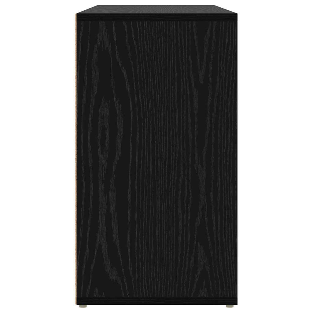 Apavu sols ar plauktu melns ozols 103 x 30 x 54,5 cm