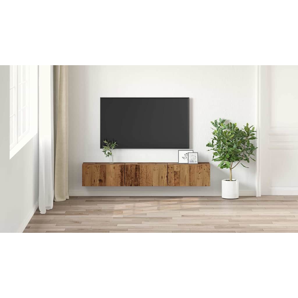 TV spintelių komplektas 3 pcs Ruda 60 x 30 x 30 cm